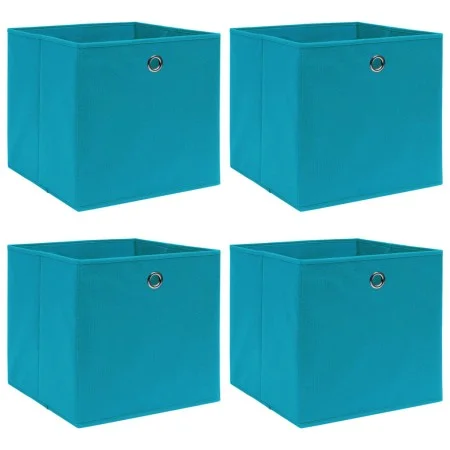 Cajas de almacenaje 4 uds tela azul celeste 32x32x32 cm de vidaXL, Cestas para almacenaje - Ref: Foro24-288373, Precio: 24,87...