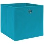 Cajas de almacenaje 4 uds tela azul celeste 32x32x32 cm