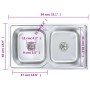 Fregadero de doble seno con colador y sifón de acero inoxidable de vidaXL, Fregaderos - Ref: Foro24-145074, Precio: 137,98 €