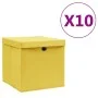Storage boxes with lids 10 pcs yellow 28x28x28 cm by vidaXL, Storage baskets - Ref: Foro24-325226, Price: 53,46 €, Discount: %