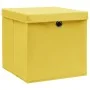 Storage boxes with lids 10 pcs yellow 28x28x28 cm by vidaXL, Storage baskets - Ref: Foro24-325226, Price: 53,46 €, Discount: %