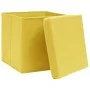 Storage boxes with lids 10 pcs yellow 28x28x28 cm by vidaXL, Storage baskets - Ref: Foro24-325226, Price: 53,46 €, Discount: %