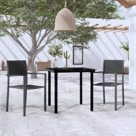 Juego de comedor para jardín 3 piezas negro en Conjuntos de jardín | Comprar online en Foro24