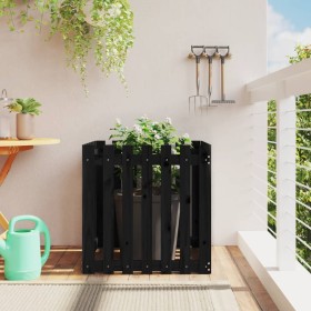 Fence design planter solid black pine wood 70x70x70 cm by vidaXL, Pots and planters - Ref: Foro24-832464, Price: 47,67 €, Dis...