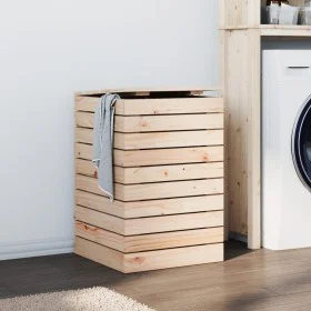 Wäschekorb aus massivem Kiefernholz 44x44x66 cm von vidaXL, Wäschekörbe - Ref: Foro24-832317, Preis: 84,86 €, Rabatt: %