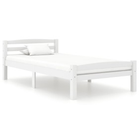 Estructura de cama de madera maciza de pino blanca 100x200 cm