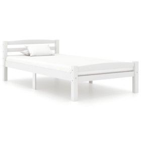 Massives Bettgestell aus weißem Kiefernholz, 100 x 200 cm von vidaXL, Betten und Lattenroste - Ref: Foro24-322069, Preis: 145...