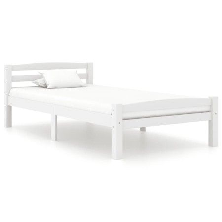 Massives Bettgestell aus weißem Kiefernholz, 100 x 200 cm von vidaXL, Betten und Lattenroste - Ref: Foro24-322069, Preis: 145...