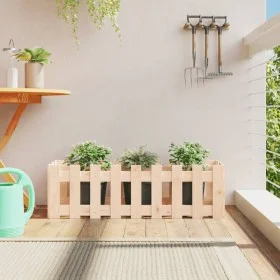 Raised garden bed with solid pine wood fence 100x30x30cm by vidaXL, Pots and planters - Ref: Foro24-832472, Price: 24,60 €, D...