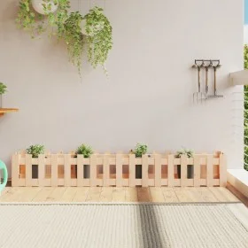 Raised garden bed with solid pine wood fence 200x30x30cm by vidaXL, Pots and planters - Ref: Foro24-832502, Price: 41,82 €, D...