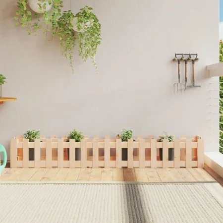 Raised garden bed with solid pine wood fence 200x30x30cm by vidaXL, Pots and planters - Ref: Foro24-832502, Price: 41,82 €, D...