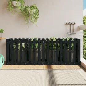 Raised garden bed with black pine wood fence 200x50x70cm by vidaXL, Pots and planters - Ref: Foro24-832514, Price: 75,53 €, D...