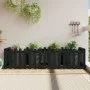 Arriate elevado jardín con valla madera pino negro 200x50x50cm de vidaXL, Maceteros y jardineras - Ref: Foro24-832509, Precio...