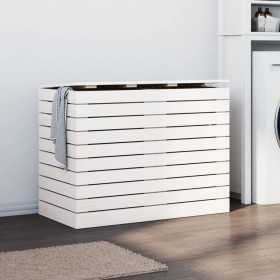 Wäschekorb aus massivem weißem Kiefernholz, 88,5 x 44 x 66 cm von vidaXL, Wäschekörbe - Ref: Foro24-832320, Preis: 119,84 €, ...
