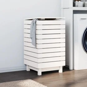 Wäschekorb aus massivem weißem Kiefernholz, 44 x 44 x 76 cm von vidaXL, Wäschekörbe - Ref: Foro24-832322, Preis: 79,70 €, Rab...