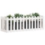 Raised garden bed with white pine wood fence 150x50x50cm by vidaXL, Pots and planters - Ref: Foro24-832493, Price: 55,01 €, D...
