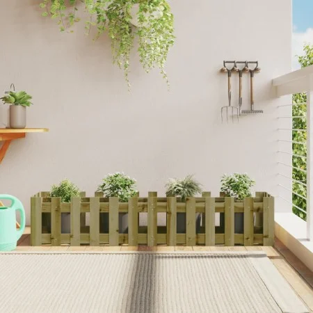 Raised garden bed fence impregnated pine wood 150x30x30cm by vidaXL, Pots and planters - Ref: Foro24-832491, Price: 38,85 €, ...
