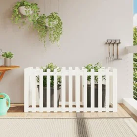 Hochbeet mit weißem Kiefernholzzaun, 150 x 50 x 70 cm von vidaXL, Töpfe und Pflanzgefäße - Ref: Foro24-832498, Preis: 63,56 €...