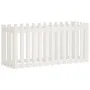 Raised garden bed with white pine wood fence 150x50x70cm by vidaXL, Pots and planters - Ref: Foro24-832498, Price: 63,56 €, D...