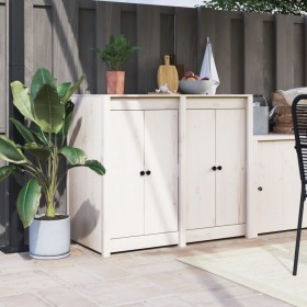 Außenküchentüren, 2 Einheiten, weißes Kiefernholz, 50 x 9 x 82 cm von vidaXL, Schranktüren - Ref: Foro24-832360, Preis: 52,91...