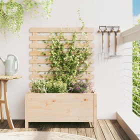 Jardinera con estantería madera maciza pino 79x39,5x114 cm de vidaXL, Maceteros y jardineras - Ref: Foro24-832521, Precio: 76...