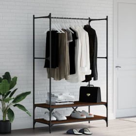 Coat rack with shelves brown oak engineered wood by vidaXL, Dresser Organizers and Bar Hangers - Ref: Foro24-834204, Price: 7...