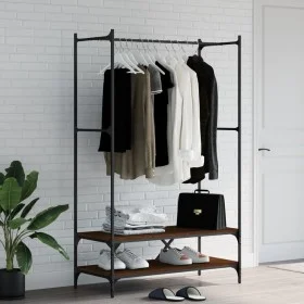 Coat rack with shelves brown oak engineered wood by vidaXL, Dresser Organizers and Bar Hangers - Ref: Foro24-834204, Price: 7...