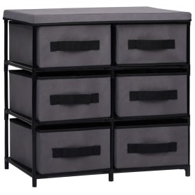 Storage cabinet with 6 drawers gray steel 55x29x55 cm by vidaXL, Lockers and storage cabinets - Ref: Foro24-288322, Price: 38...