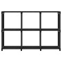 Estantería de 6 cubos de tela negra 103x30x72,5 cm