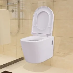 Wandtoilette aus weißer Keramik von vidaXL, Badezimmer - Ref: Foro24-244270, Preis: 140,35 €, Rabatt: %