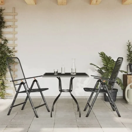 Juego de comedor de jardín 3 pzas malla metálica gris antracita by vidaXL, Garden sets - Ref: Foro24-3211817, Price: 195,32 €...