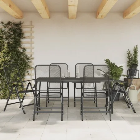 Gartensitzgruppe 7-teilig, anthrazitgraues Metallgitter von vidaXL, Gartensets - Ref: Foro24-3211822, Preis: 409,16 €, Rabatt: %