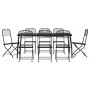 Juego de comedor de jardín 9 pzas malla metálica gris antracita by vidaXL, Garden sets - Ref: Foro24-3211815, Price: 398,76 €...