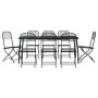 Juego de comedor de jardín 9 pzas malla metálica gris antracita by vidaXL, Garden sets - Ref: Foro24-3211815, Price: 404,13 €...