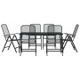 Juego de comedor de jardín 7 pzas malla metálica gris antracita by vidaXL, Garden sets - Ref: Foro24-3211822, Price: 414,49 €...