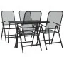 Juego de comedor de jardín 5 pzas malla metálica gris antracita de vidaXL, Conjuntos de jardín - Ref: Foro24-3211820, Precio:...