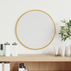 Golden round wall mirror Ø 30 cm by vidaXL, Mirrors - Ref: Foro24-348179, Price: 28,74 €, Discount: %