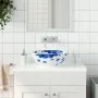 White and blue ceramic round countertop washbasin Φ41x14 cm by vidaXL, Sinks - Ref: Foro24-155048, Price: 115,10 €, Discount: %