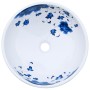 White and blue ceramic round countertop washbasin Φ41x14 cm by vidaXL, Sinks - Ref: Foro24-155048, Price: 114,95 €, Discount: %