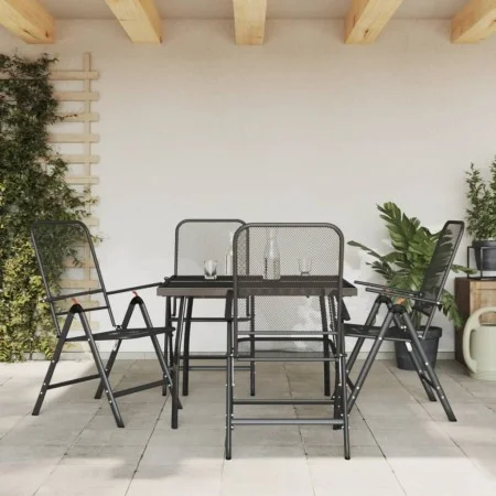 Garten-Essgruppe 5-teilig anthrazitgraues Metallgeflecht von vidaXL, Gartensets - Ref: Foro24-3211819, Preis: 285,71 €, Rabat...