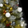 Árbol Navidad artificial con bisagras 150 LED y bolas 120 cm