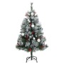 Árbol Navidad artificial con bisagras 150 LED y bolas 120 cm