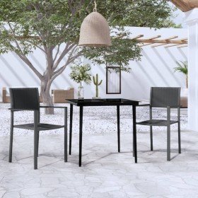 Juego de comedor para jardín 3 piezas negro en Conjuntos de jardín | Comprar online en Foro24