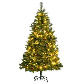 Árbol de Navidad artificial con bisagras 300 LEDs 210 cm