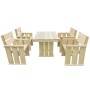 5-teiliges imprägniertes Garten-Esszimmerset aus Kiefernholz von vidaXL, Gartensets - Ref: Foro24-43261, Preis: 386,21 €, Rab...