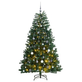 Árbol de Navidad artificial con bisagras 300 LED y bolas 180 cm