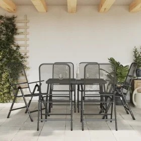 Garden dining set 7 pieces anthracite gray metal mesh by vidaXL, Garden sets - Ref: Foro24-3211821, Price: 383,09 €, Discount: %