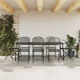 Garden dining set 9 pieces anthracite gray metal mesh by vidaXL, Garden sets - Ref: Foro24-3211816, Price: 450,66 €, Discount: %