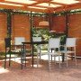 Juego de comedor para jardín 7 piezas blanco y negro en Conjuntos de jardín | Comprar online en Foro24