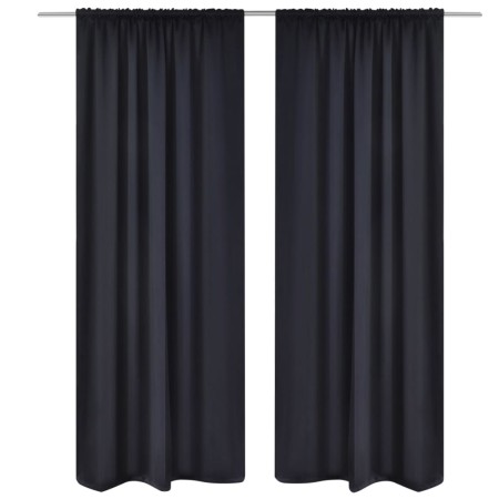 2 dark black curtains with pleats, blackout 135 x 245 cm by vidaXL, Curtains and curtains - Ref: Foro24-130370, Price: 36,92 ...